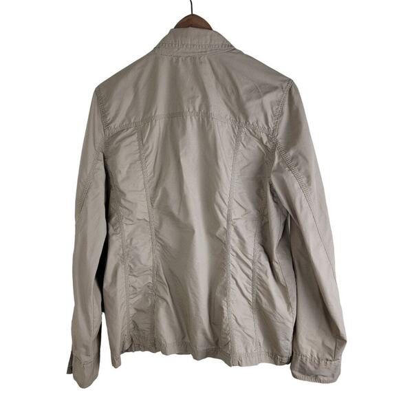 Eddie Bauer Womens Utility Jacket size L Beige Four Pockets Cotton Nylon - Picture 2 of 8